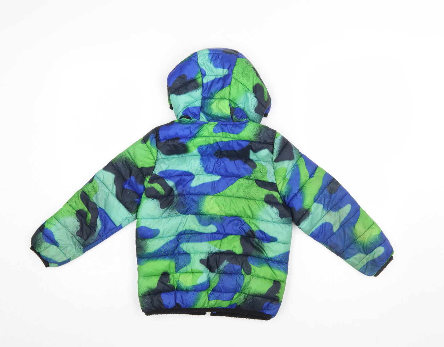 NEXT Boys Multicoloured Camouflage Puffer Jacket 5 Years Hooded Winter Coat