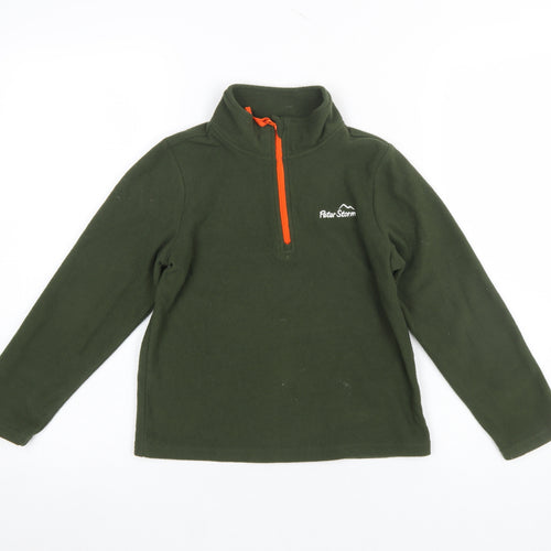 Peter Storm Boys Green Fleece 1/4 Zip Sweatshirt 7-8 Years Outdoor Pullover