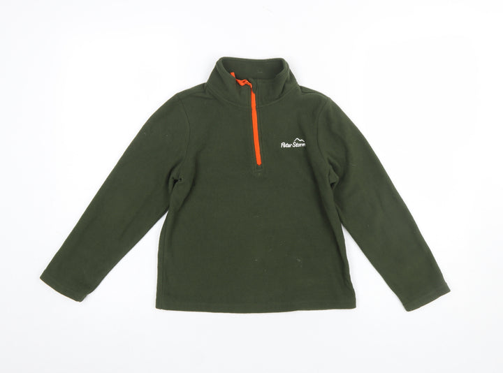Peter Storm Boys Green Fleece 1/4 Zip Sweatshirt 7-8 Years Outdoor Pullover