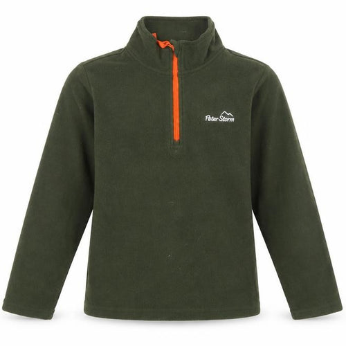 Peter Storm Boys Green Fleece 1/4 Zip Sweatshirt 7-8 Years Outdoor Pullover
