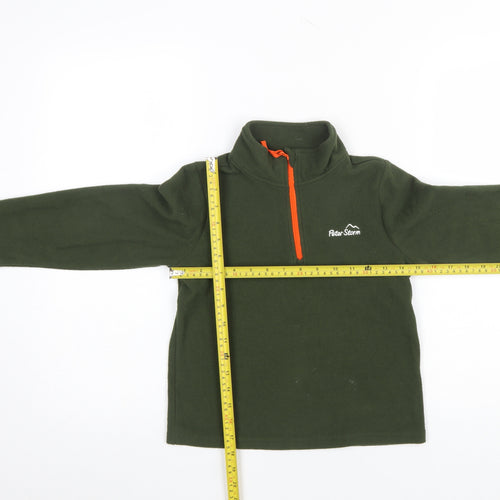 Peter Storm Boys Green Fleece 1/4 Zip Sweatshirt 7-8 Years Outdoor Pullover
