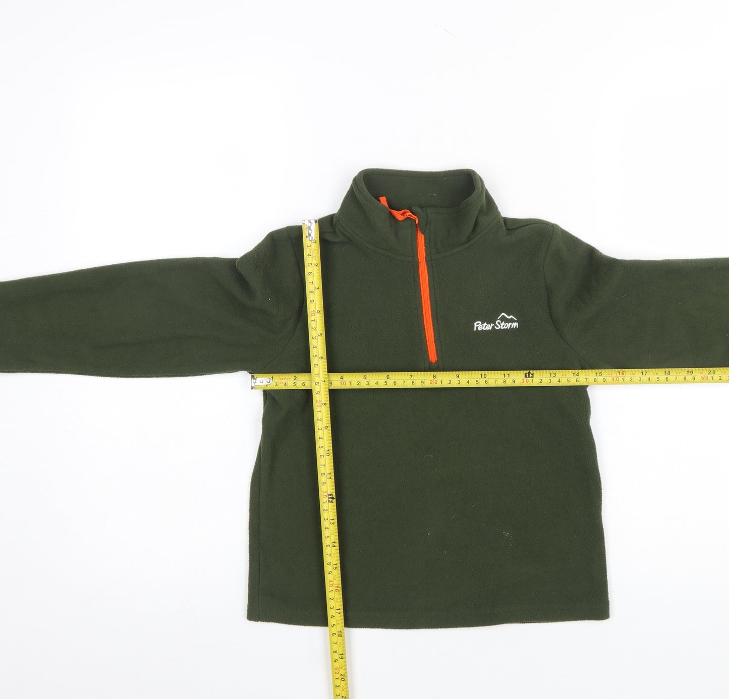 Peter Storm Boys Green Fleece 1/4 Zip Sweatshirt 7-8 Years Outdoor Pullover
