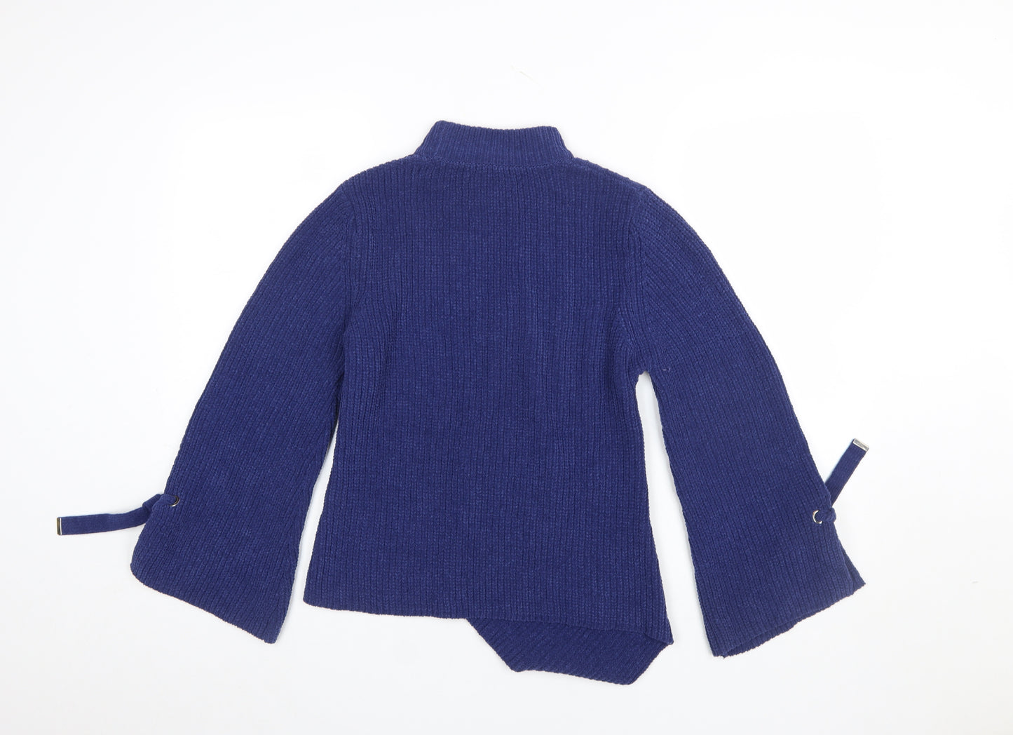 Moda Elementi Women Blue Mock Neck Wool Blend Jumper M