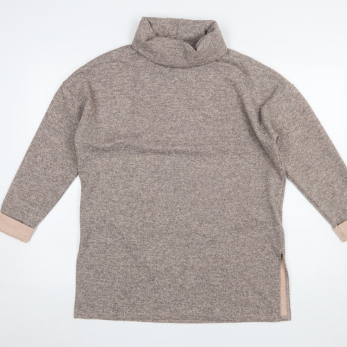 New Look Women Beige Roll Neck Long Sleeve Knit Jumper Size M