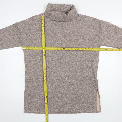 New Look Women Beige Roll Neck Long Sleeve Knit Jumper Size M