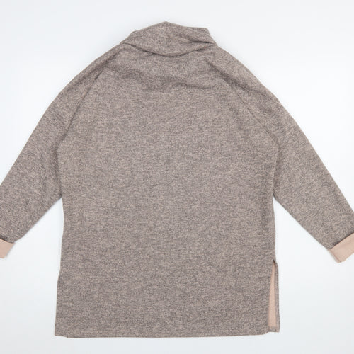 New Look Women Beige Roll Neck Long Sleeve Knit Jumper Size M