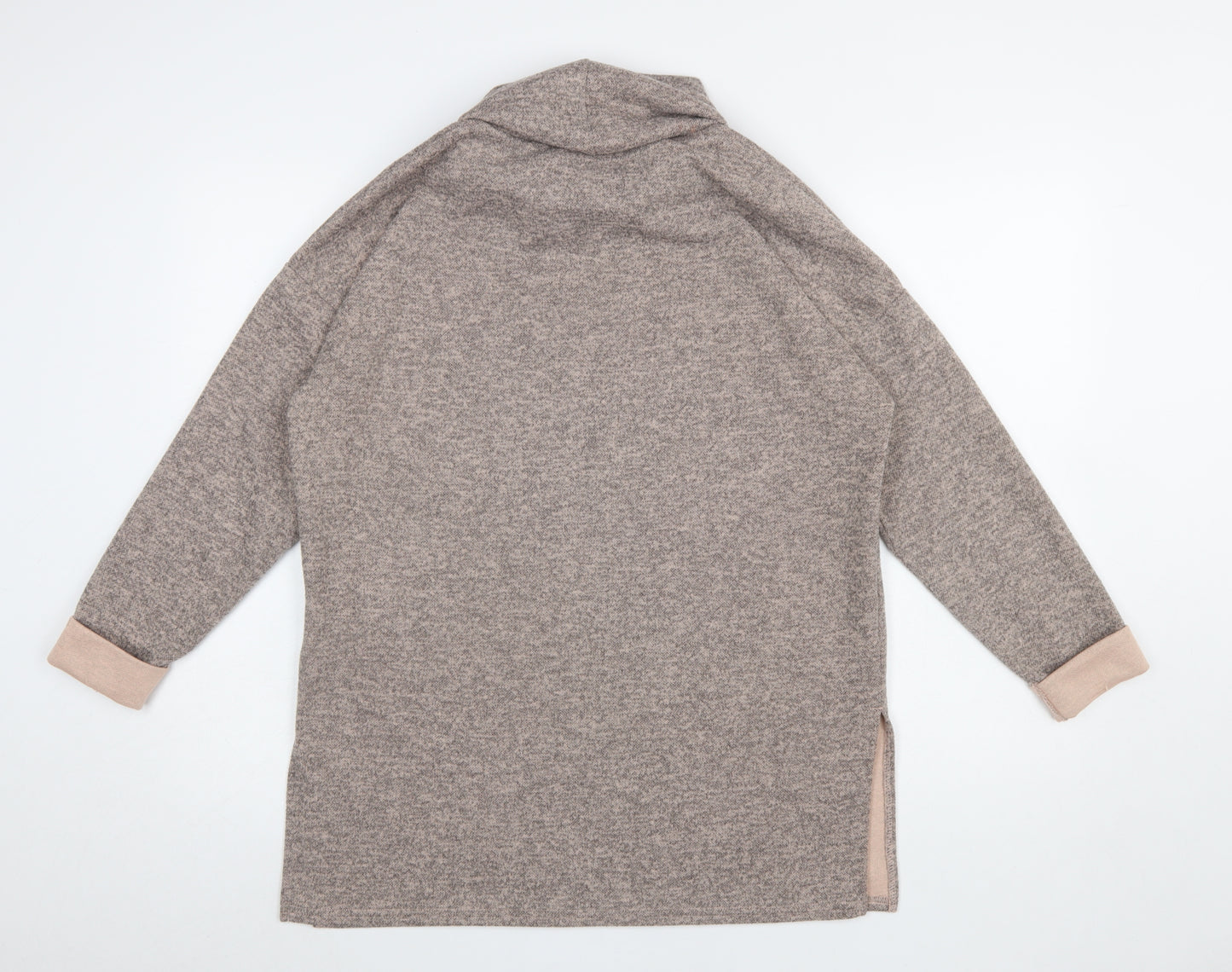 New Look Women Beige Roll Neck Long Sleeve Knit Jumper Size M