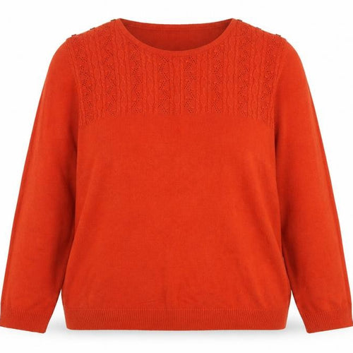 Isle Women's Orange Knit Crew Neck Long Sleeve Jumper Size 18-20