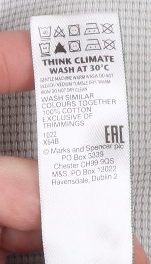 Marks and Spencer Mens Grey 2XL Pullover Hoodie Cotton Lightweight