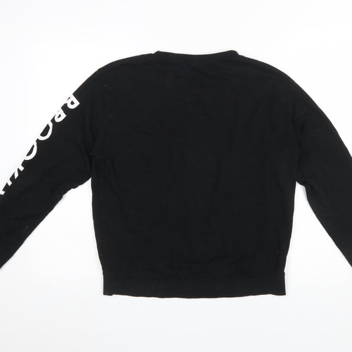 H&M Divided Womens Black NYC Brooklyn Pullover Sweatshirt M