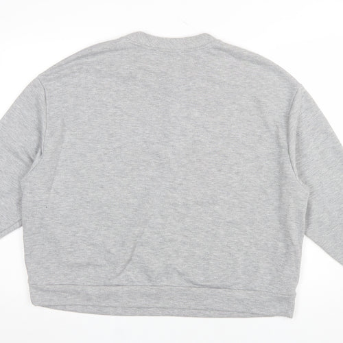 Marks and Spencer Women’s Grey Marl Love Print Pullover Sweatshirt L