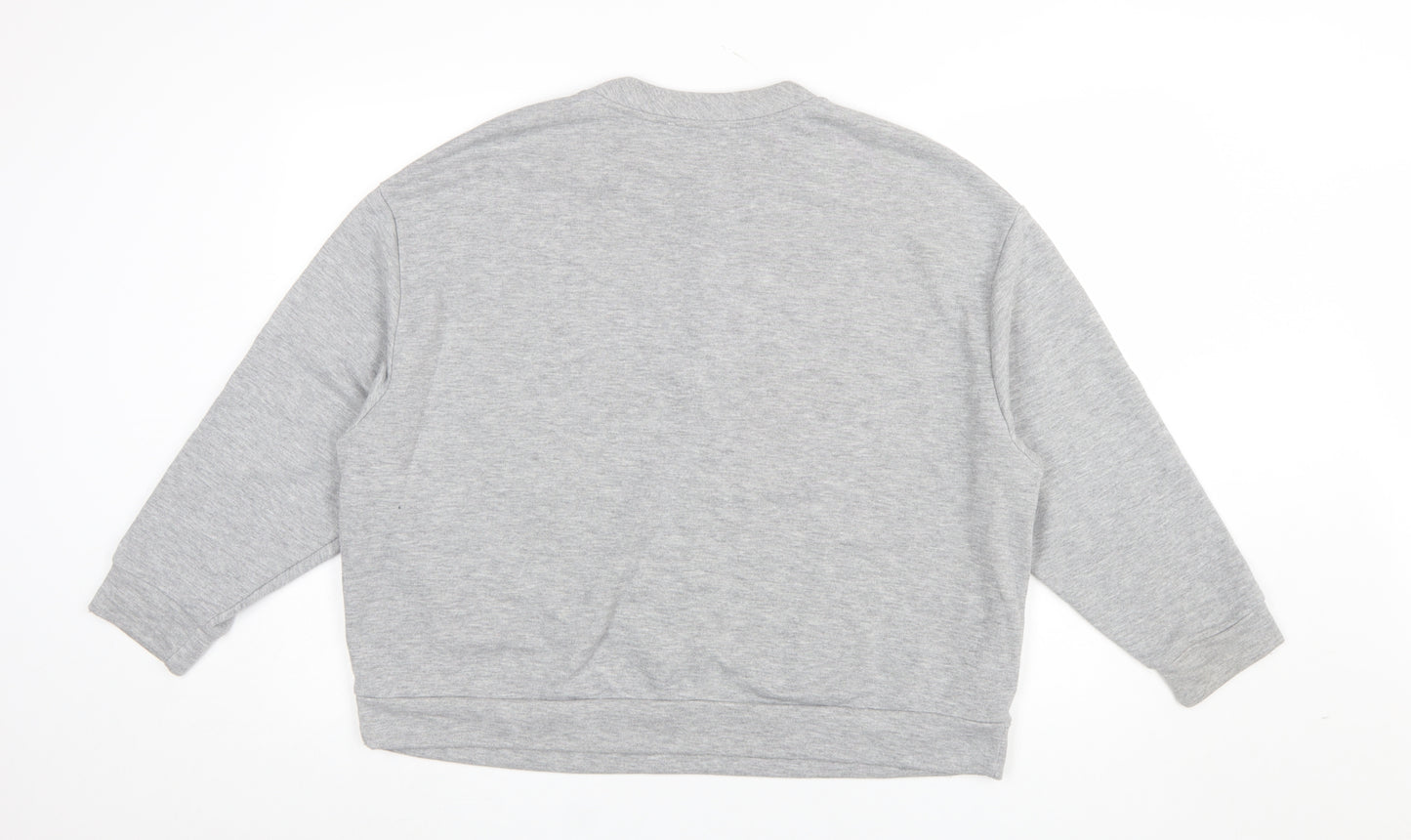 Marks and Spencer Women’s Grey Marl Love Print Pullover Sweatshirt L
