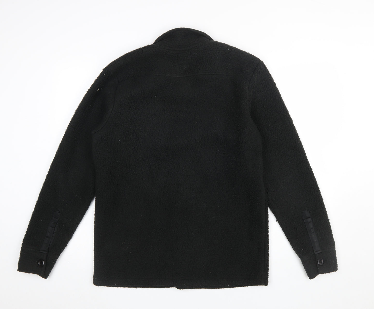 Redefined Rebel Men's Black Fleece Button Jacket Size M