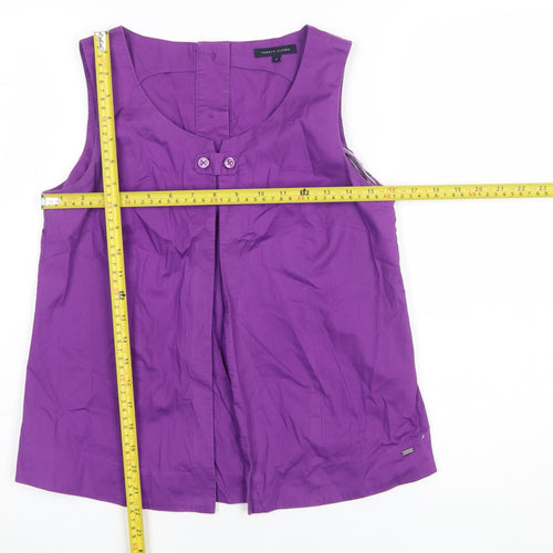 Tommy Hilfiger Women's Purple Sleeveless Cotton Blouse Size 10