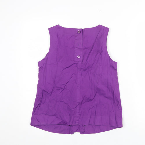 Tommy Hilfiger Women's Purple Sleeveless Cotton Blouse Size 10