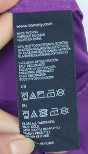 Tommy Hilfiger Women's Purple Sleeveless Cotton Blouse Size 10