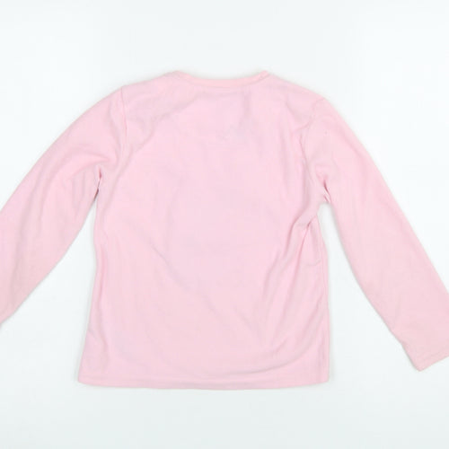 Disney Stitch Girls Pink Long Sleeve Nightshirt 6-7 Years 100% Polyester