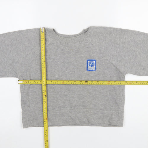 Miss Selfridge Womens Grey Cotton Blend Crew Neck Sweatshirt S/M