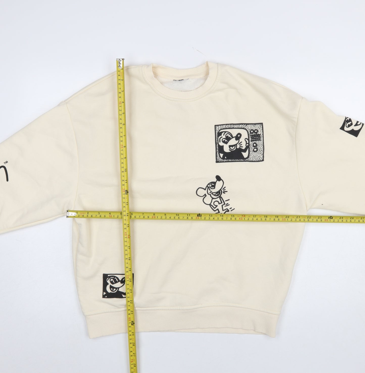 Primark Women’s Beige Keith Haring x Disney Mickey Mouse Sweatshirt 2XS