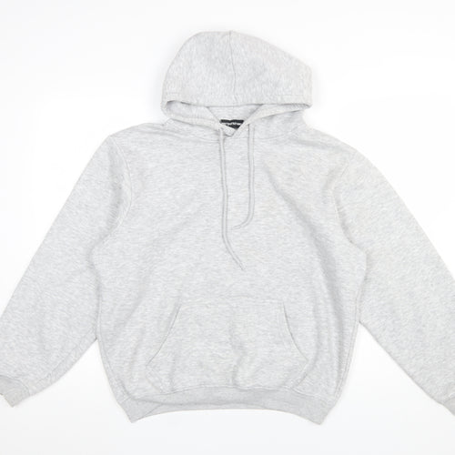 PrettyLittleThing Women’s Grey Pullover Hoodie Size M Cotton Blend