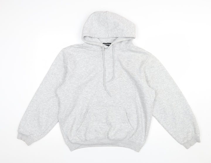 PrettyLittleThing Women’s Grey Pullover Hoodie Size M Cotton Blend