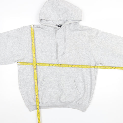 PrettyLittleThing Women’s Grey Pullover Hoodie Size M Cotton Blend