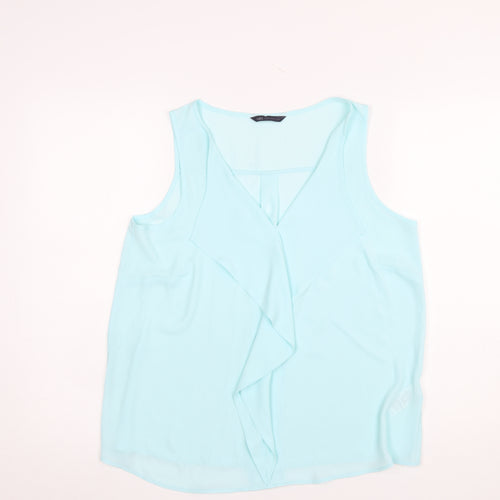 Marks and Spencer Women’s Blue Sleeveless V-Neck Tunic Blouse Size 10