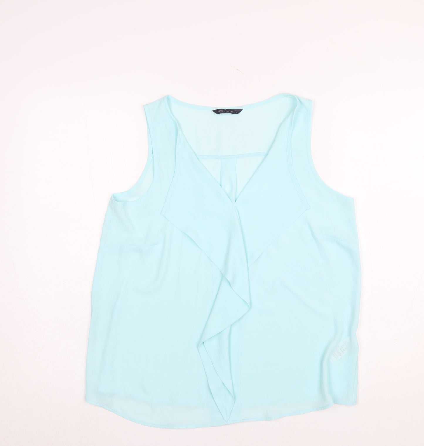 Marks and Spencer Women’s Blue Sleeveless V-Neck Tunic Blouse Size 10