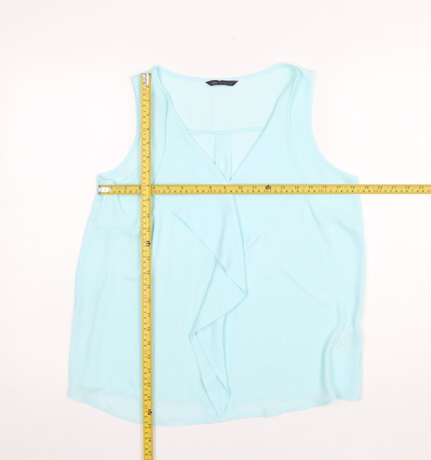 Marks and Spencer Women’s Blue Sleeveless V-Neck Tunic Blouse Size 10