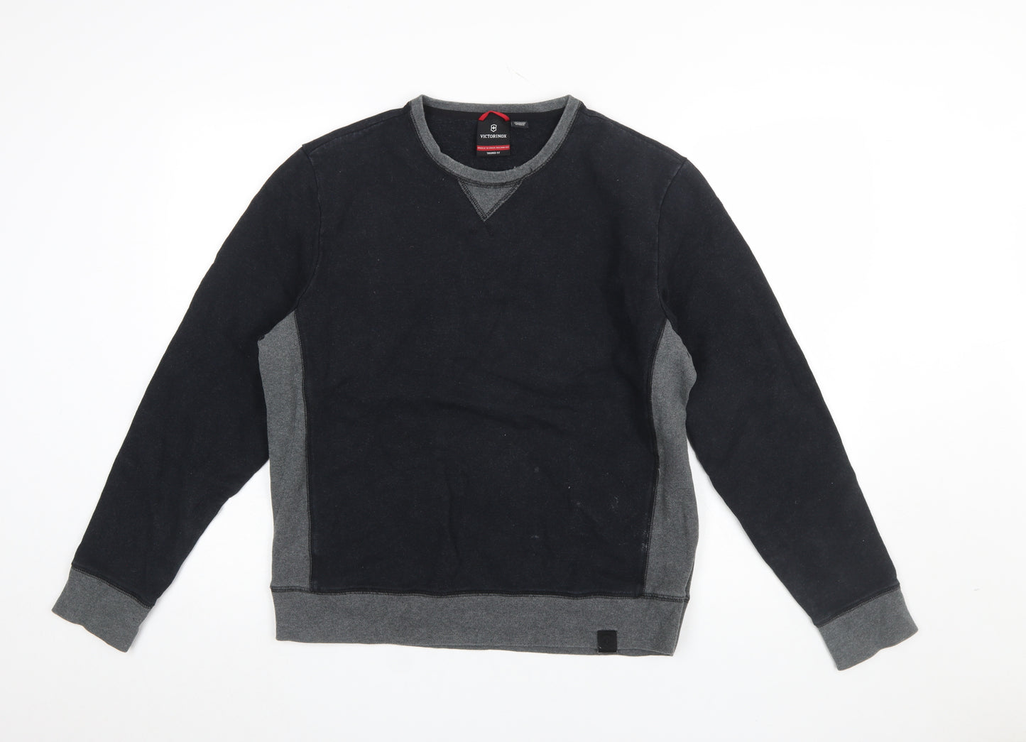Victorinox Men's Black Crew Neck Pullover Sweatshirt Size L Slim Fit