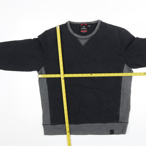Victorinox Men's Black Crew Neck Pullover Sweatshirt Size L Slim Fit