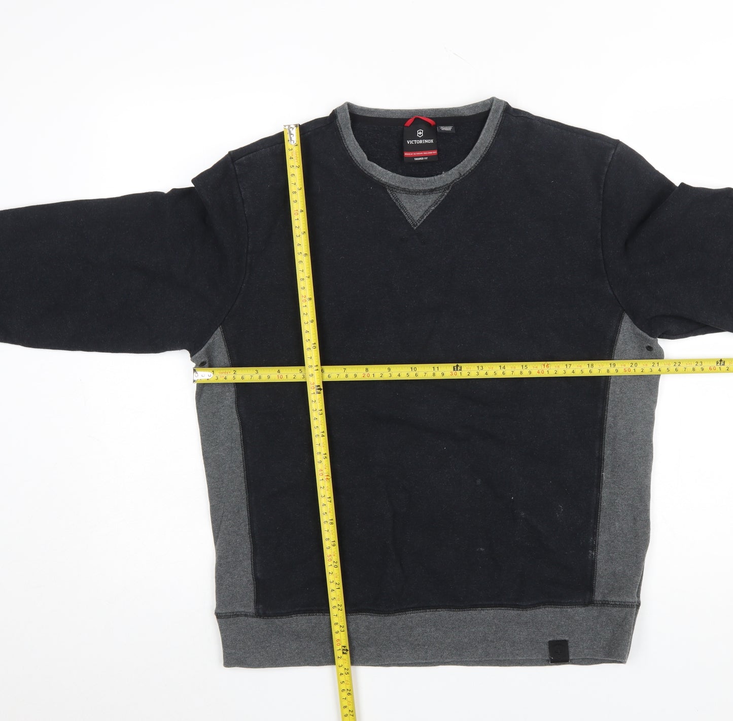 Victorinox Men's Black Crew Neck Pullover Sweatshirt Size L Slim Fit