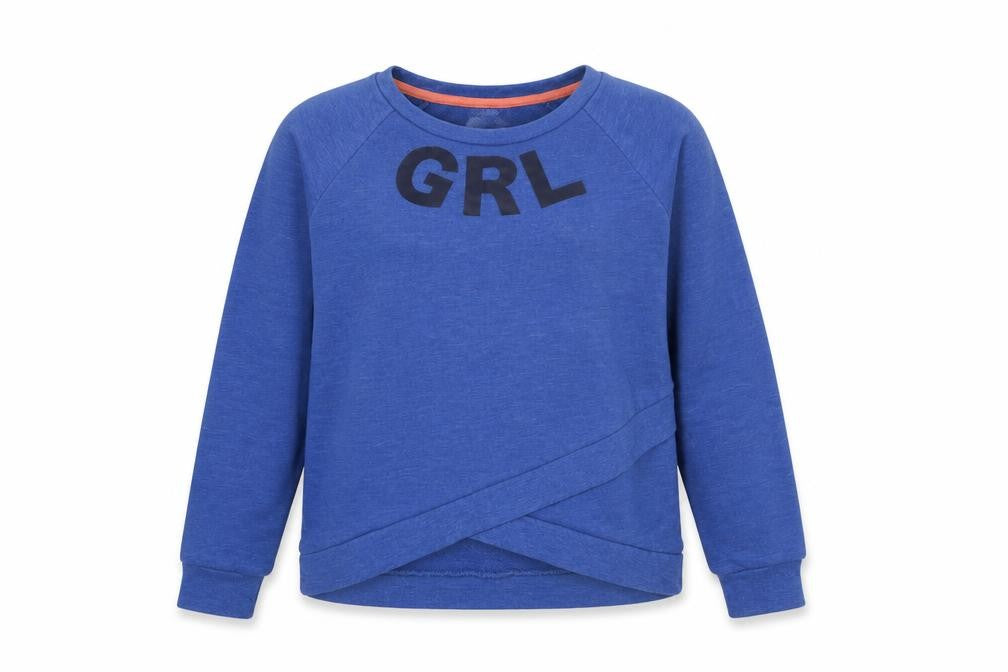 TEX Girls Blue Pullover Sweatshirt 11-12 Years GRL Logo Crew Neck Jumper