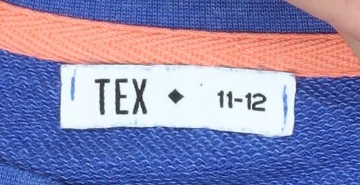 TEX Girls Blue Pullover Sweatshirt 11-12 Years GRL Logo Crew Neck Jumper