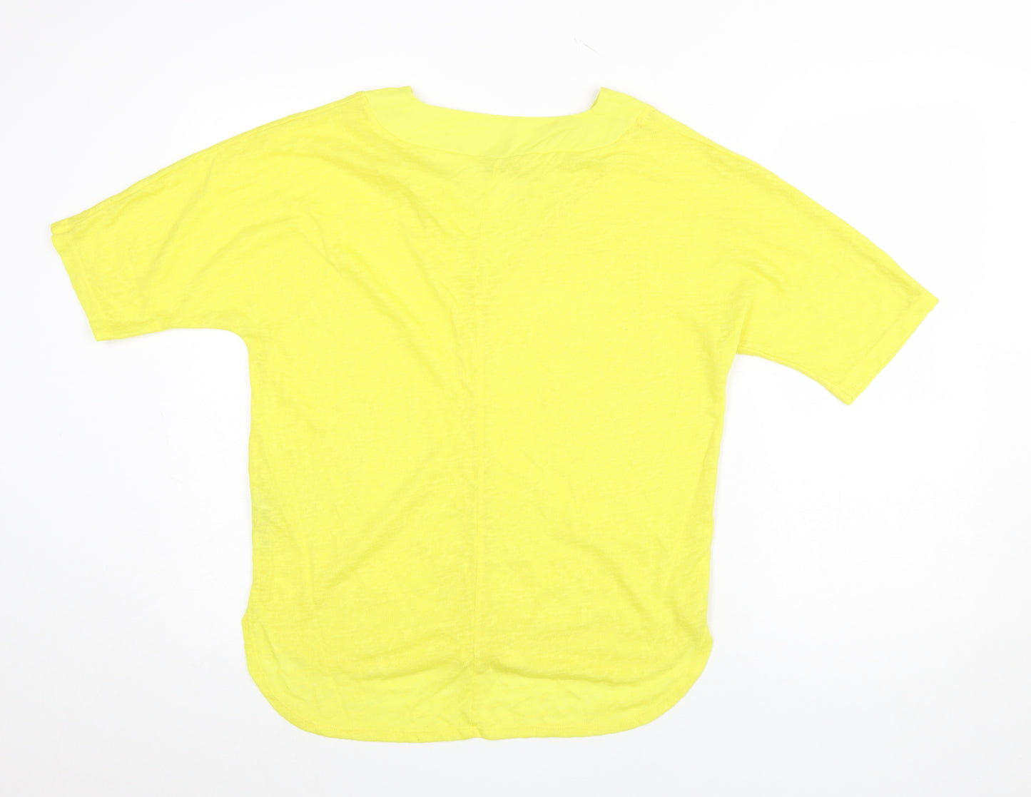 Gallery Womens Yellow V-Neck Short Sleeve T-Shirt Size 12