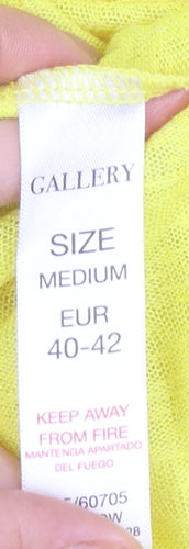 Gallery Womens Yellow V-Neck Short Sleeve T-Shirt Size 12