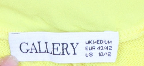 Gallery Womens Yellow V-Neck Short Sleeve T-Shirt Size 12