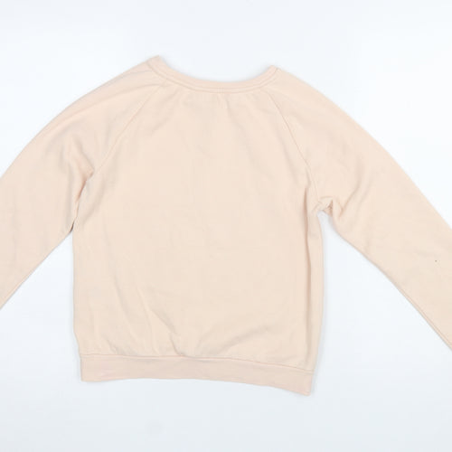H&M Girls Beige Sequin Music Graphic Pullover Sweatshirt 11-12 Years
