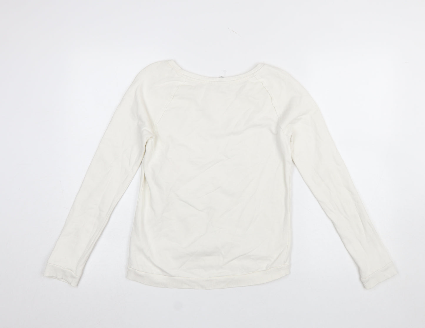H&M Girls White Santa Claws Dog Christmas Sweatshirt Size 14 Years