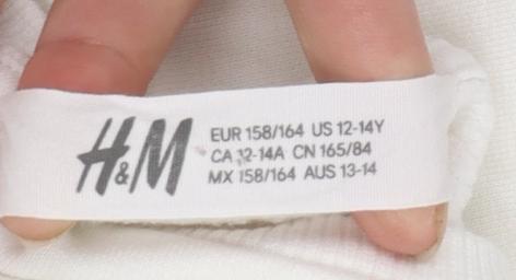 H&M Girls White Santa Claws Dog Christmas Sweatshirt Size 14 Years