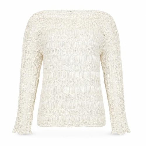 Mango Women’s Ivory Open Knit Pullover Jumper Size M