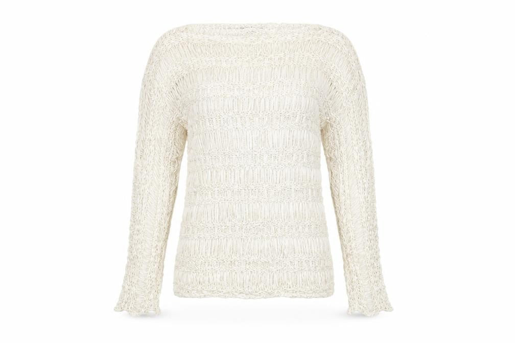 Mango Women’s Ivory Open Knit Pullover Jumper Size M