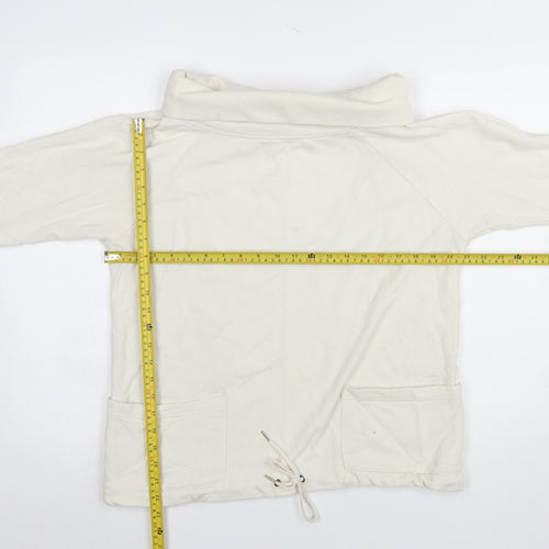 Cotton Traders Women's Ivory Size 14 Pullover Sweatshirt with Drawstring Hem