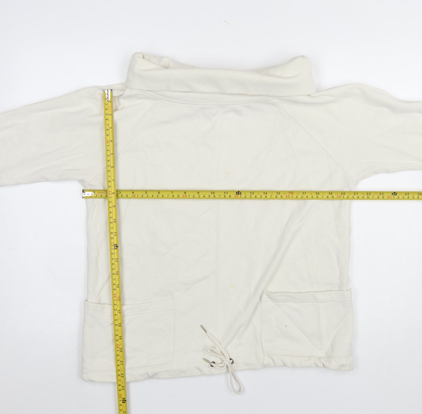 Cotton Traders Women's Ivory Size 14 Pullover Sweatshirt with Drawstring Hem