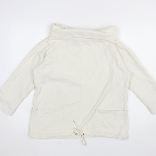 Cotton Traders Women's Ivory Size 14 Pullover Sweatshirt with Drawstring Hem