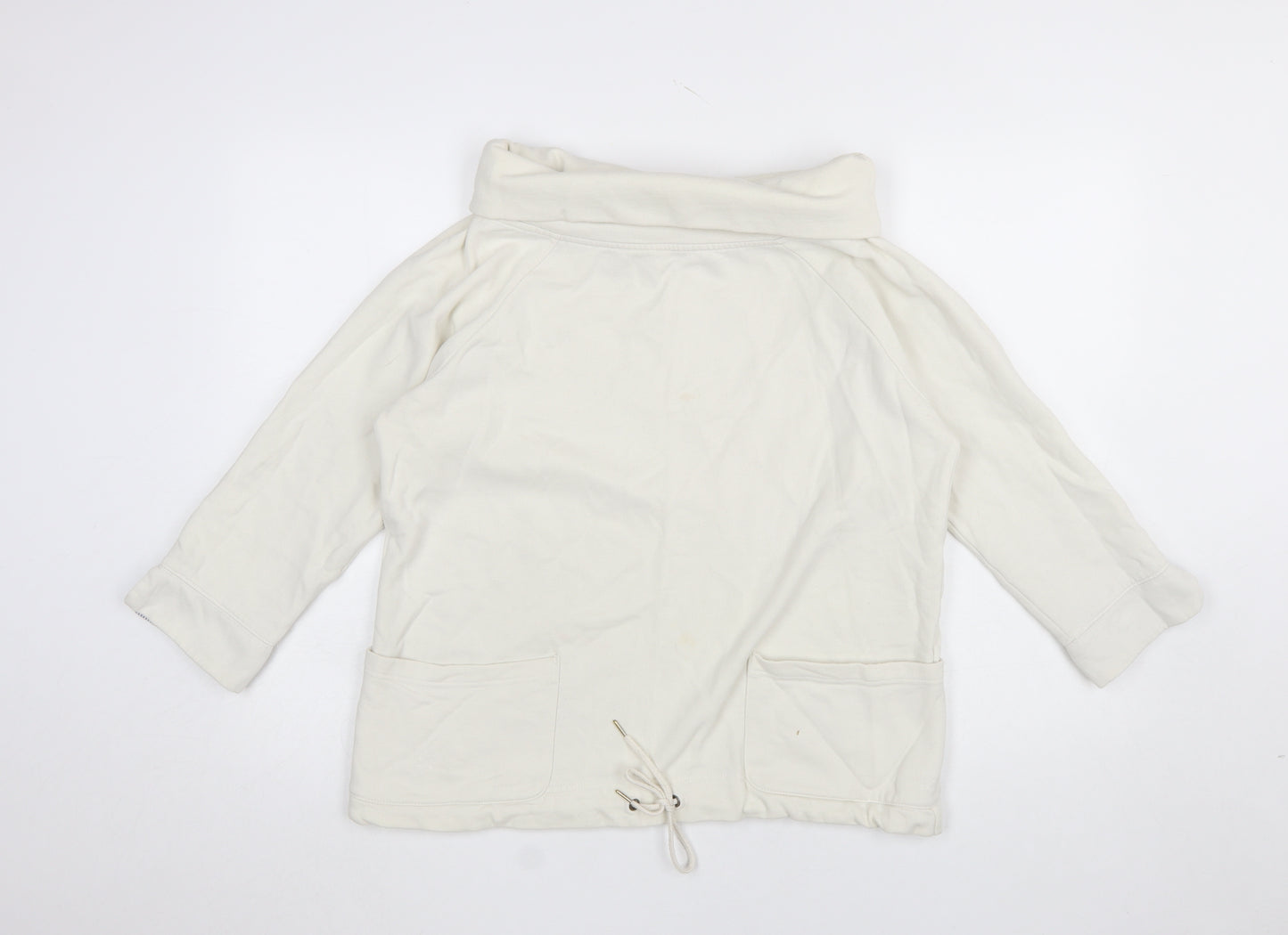 Cotton Traders Women's Ivory Size 14 Pullover Sweatshirt with Drawstring Hem
