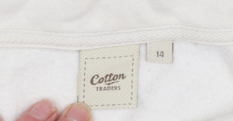 Cotton Traders Women's Ivory Size 14 Pullover Sweatshirt with Drawstring Hem