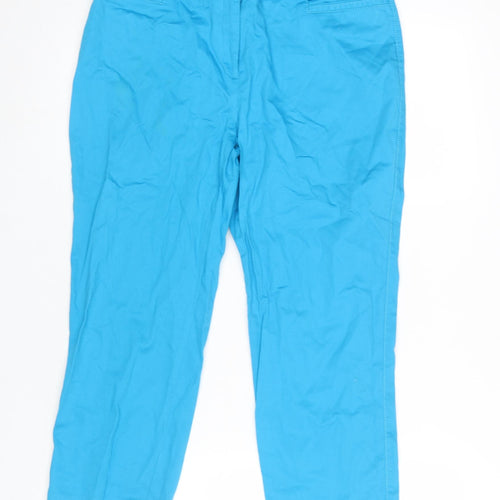 Dunnes Women’s Blue Cotton Capri Trousers Size 12