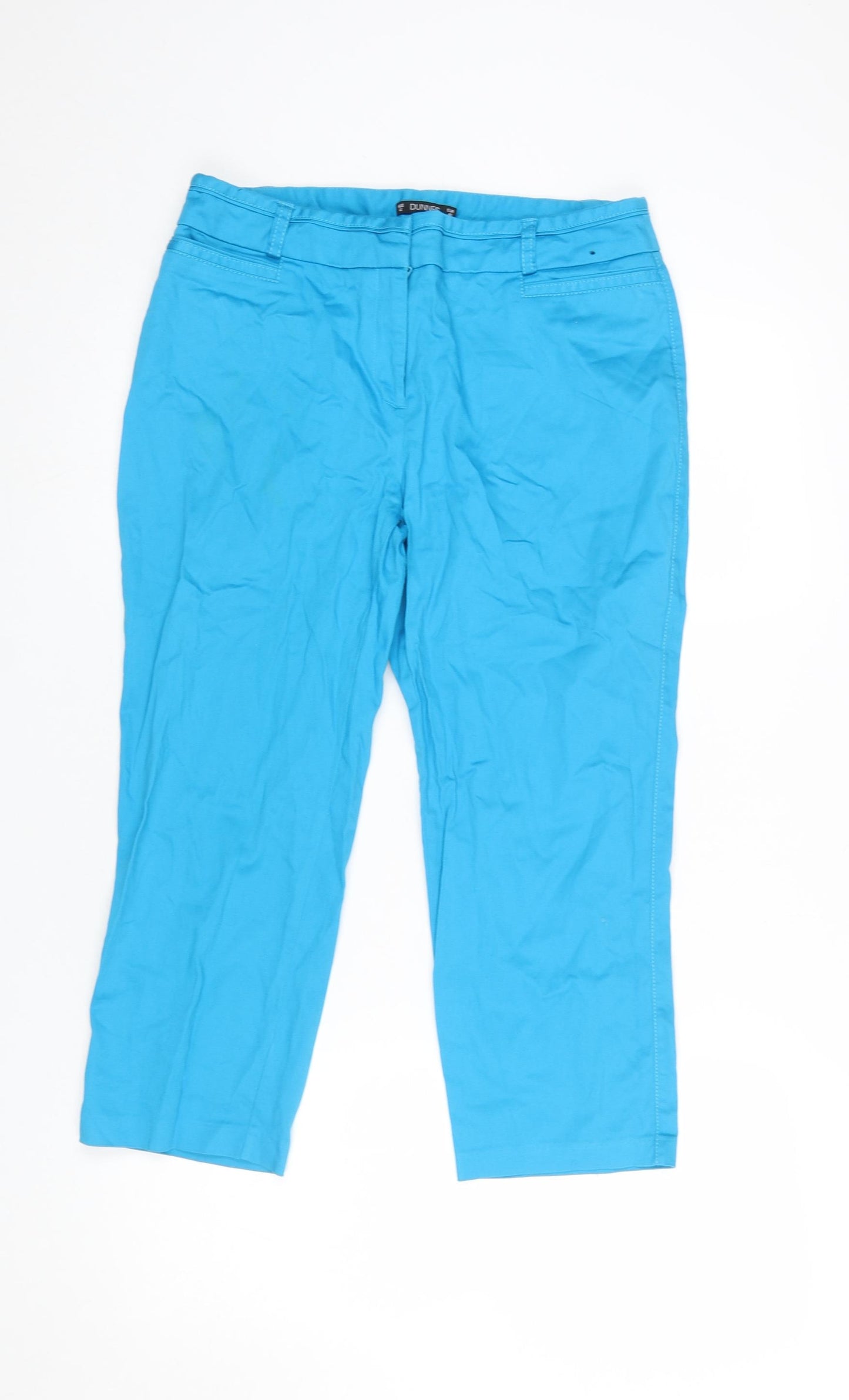 Dunnes Women’s Blue Cotton Capri Trousers Size 12