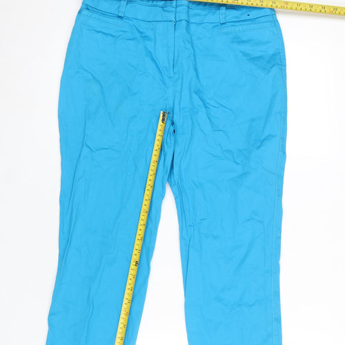 Dunnes Women’s Blue Cotton Capri Trousers Size 12